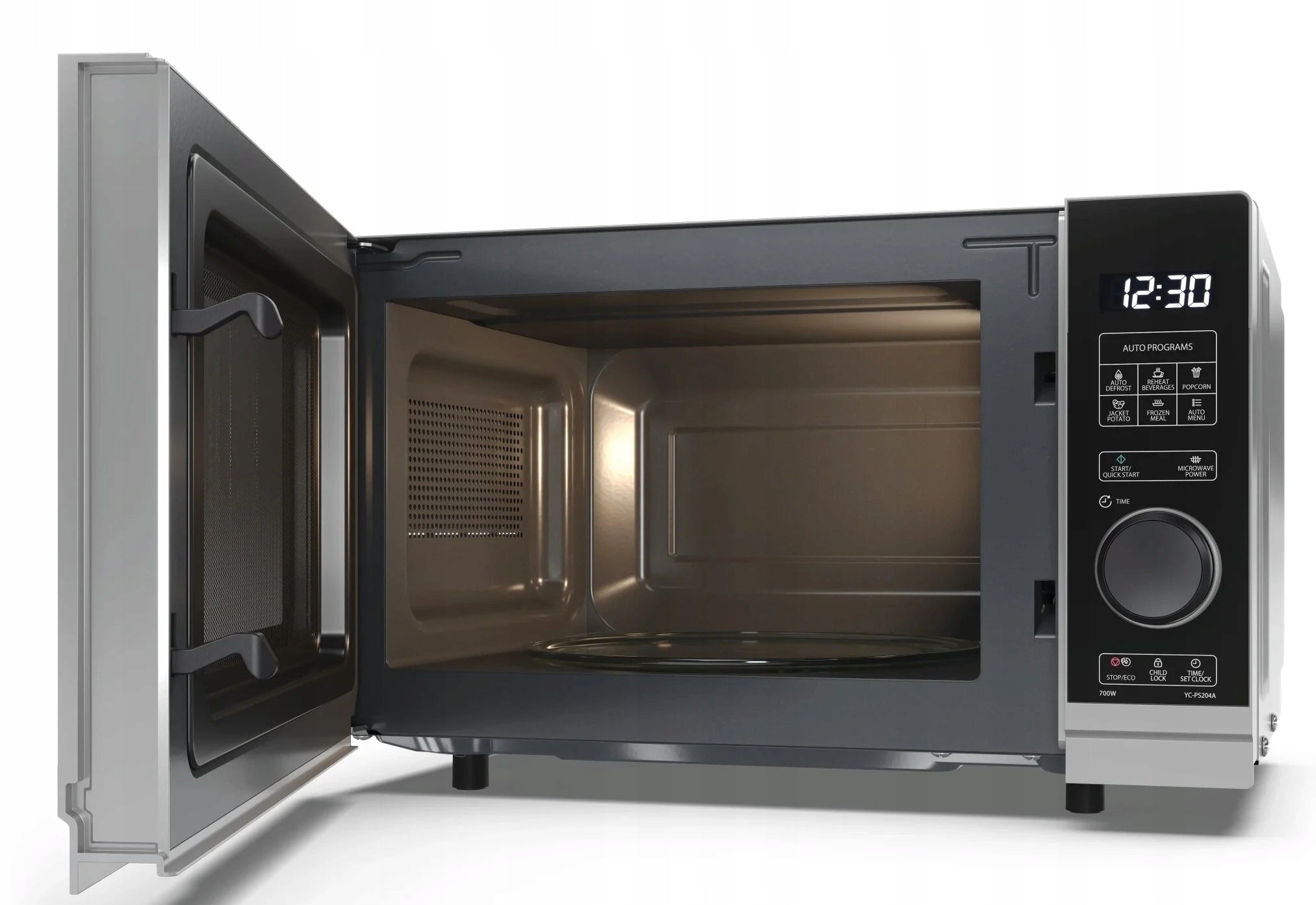 Microwave oven SHARP YC-PS204AE-S 700W 20L Black and silver Model PS204AES