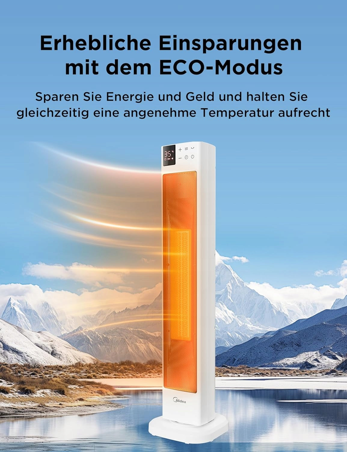 Midea Heat Fan HEATER energy-saving LCD PILOT NTH20-22GR 2000W Manufacturer code NTH20-22ER(WH)