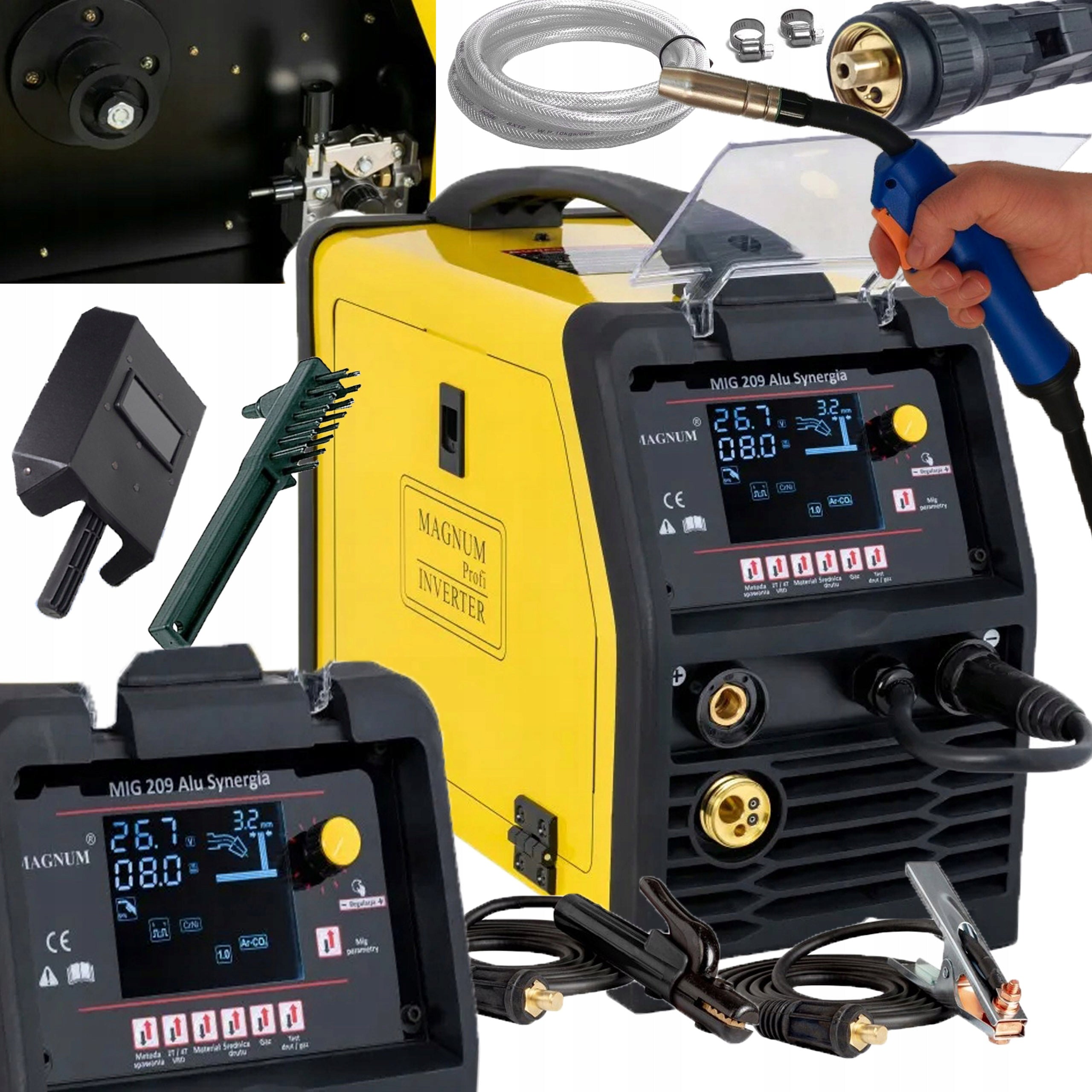 Migomat Semi-automatic welder Magnum MIG 209 ALU Synergy 200A Aluminium Inox