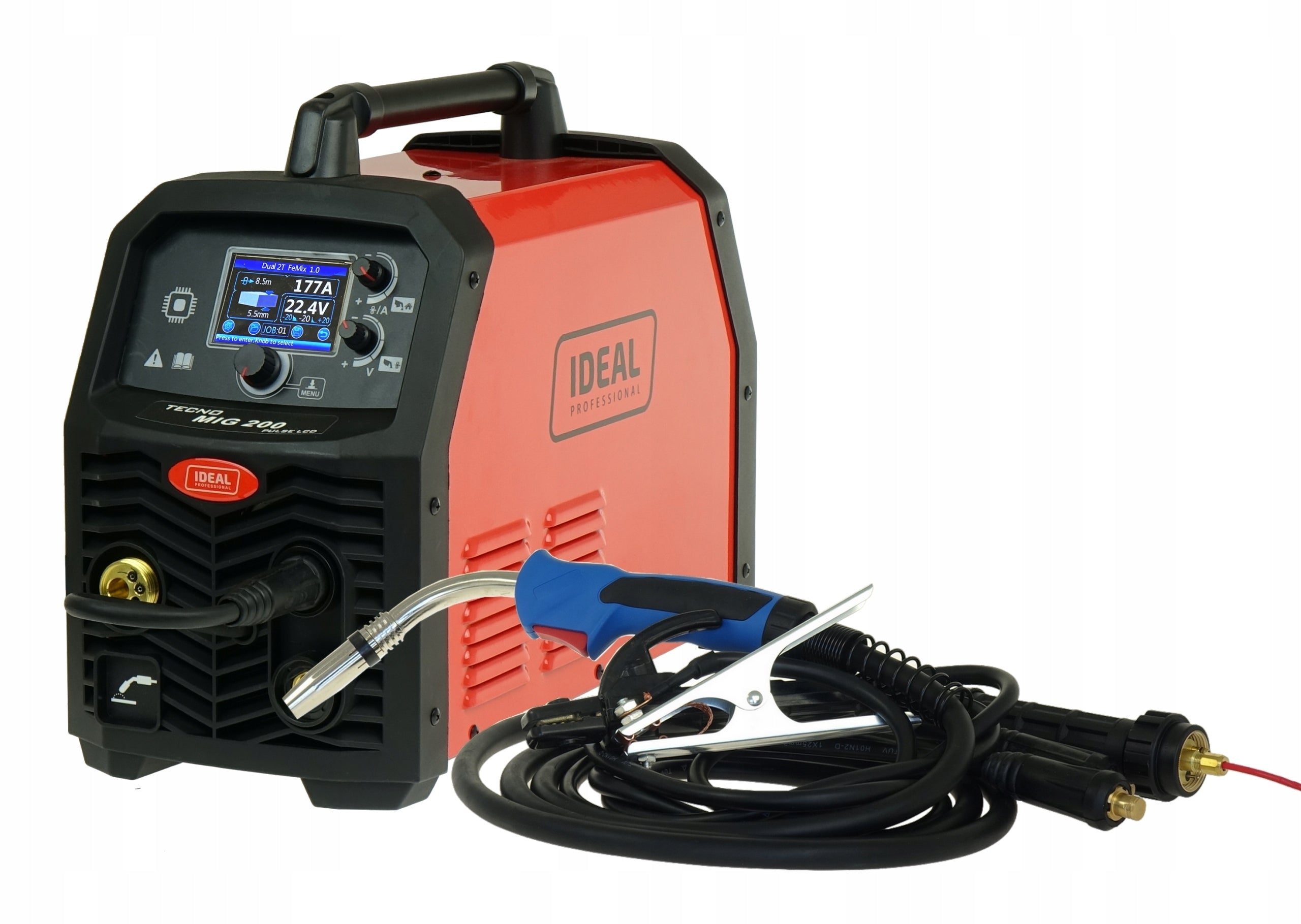 Migomat Semi-automatic welding machine IDEAL TECNOMIG 200 PULSE 4x4 LCD Aluminium EAN (GTIN) 5903991101921