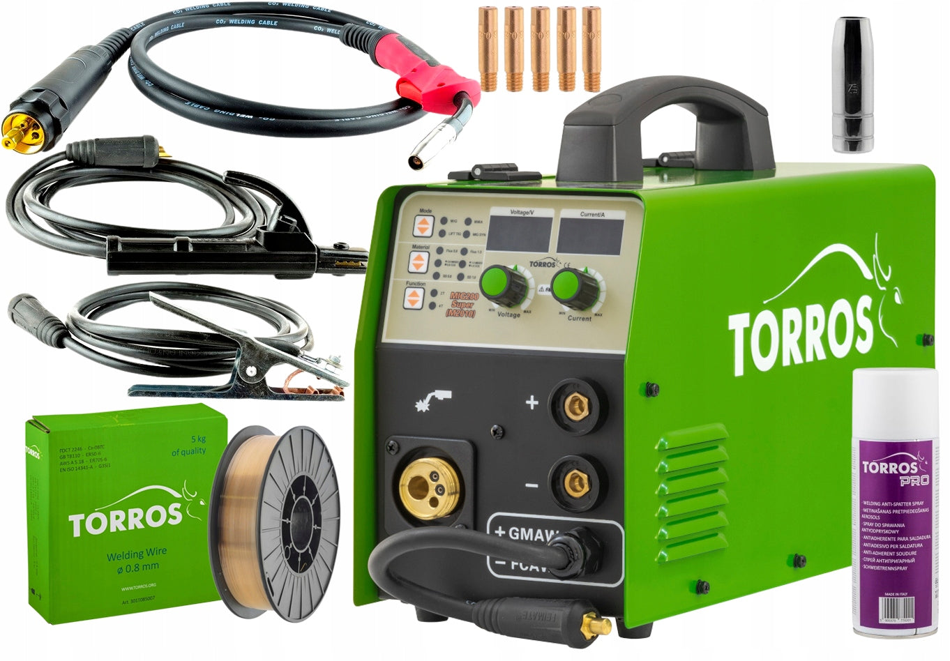 Migomat welder Torros MIG MAG MMA TIG 200A Synergy FLUX 3in1 M2010 SET