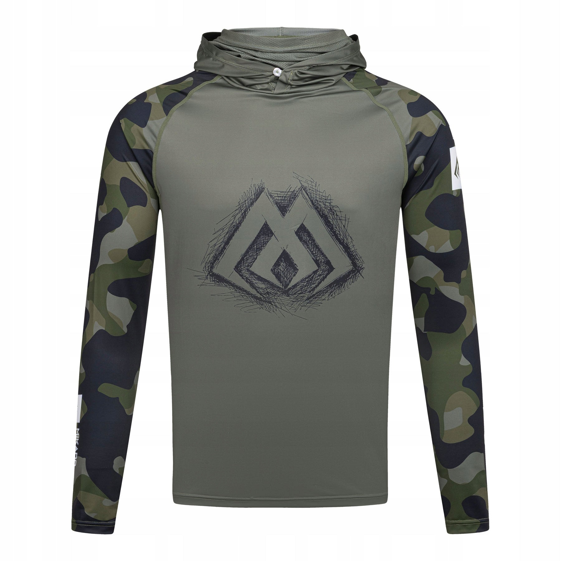 Mikado UPF Sweatshirt with Hood and Chimney Green Camo Size XXL
