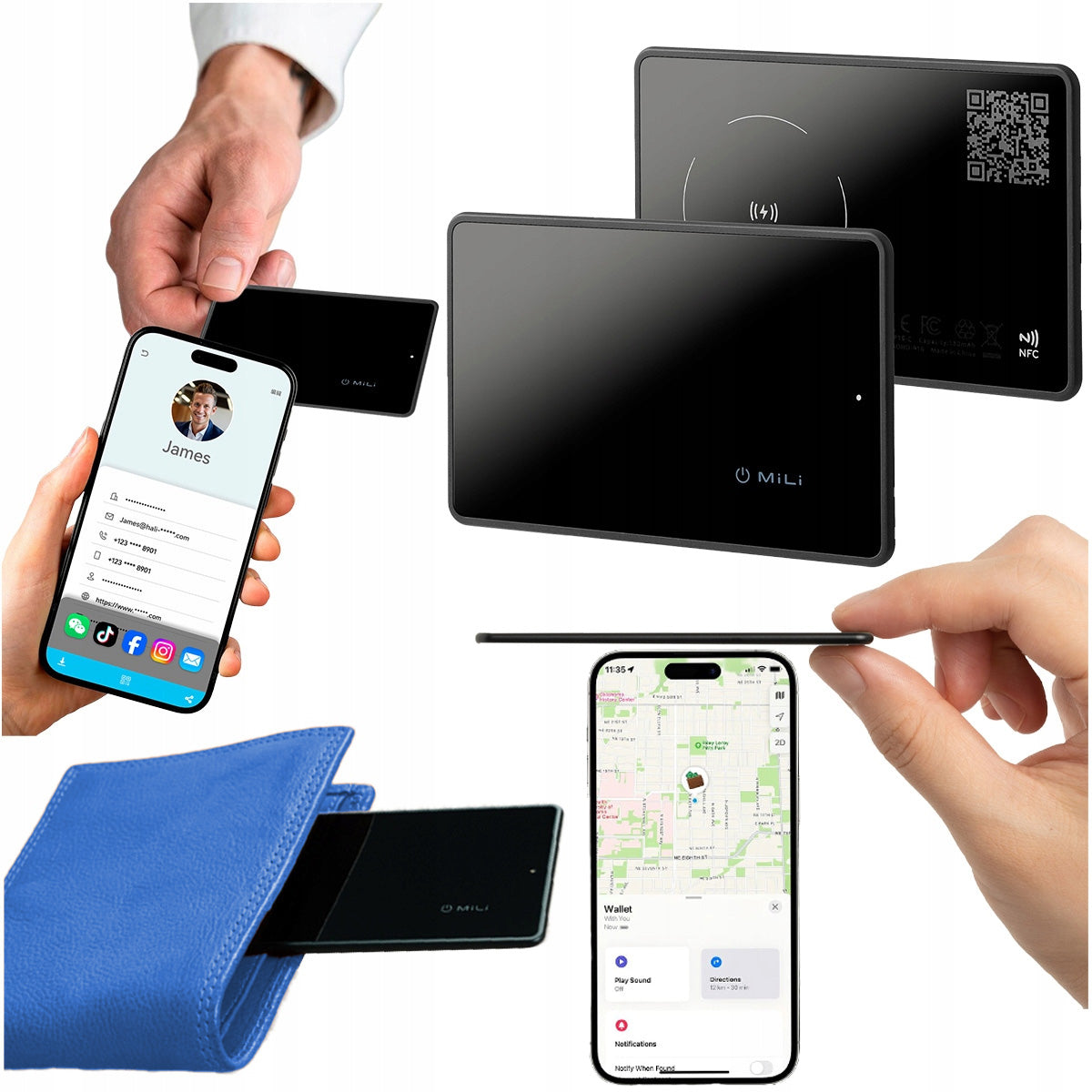 Mili GPS Locator BT APPLE IOS MiCard Pro Wallet Card BUSINESS CARD