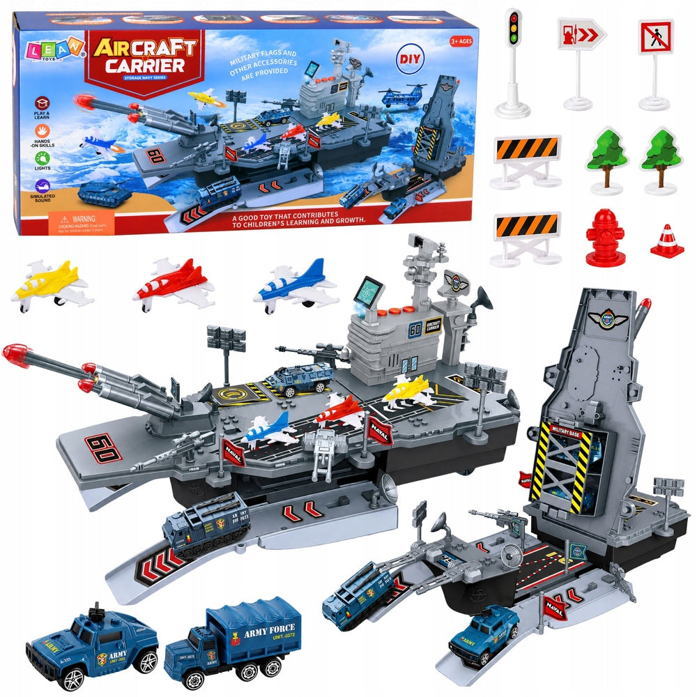 Military Set Aircraft Carrier Military Base Fighter Vehicles Light