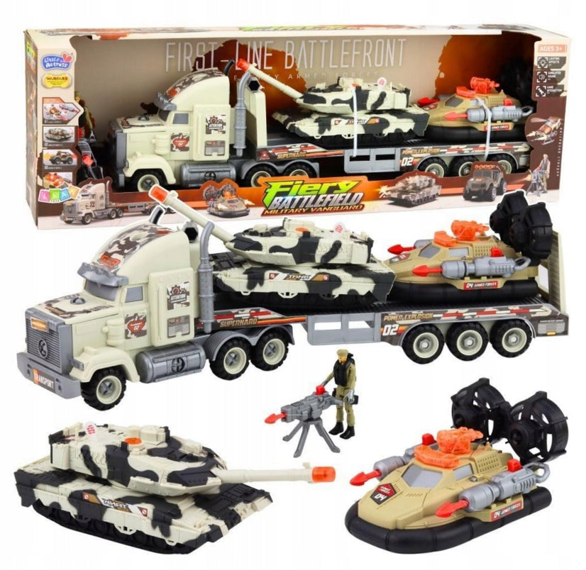 Military Set Military Truck Tank Hovercraft Soldier