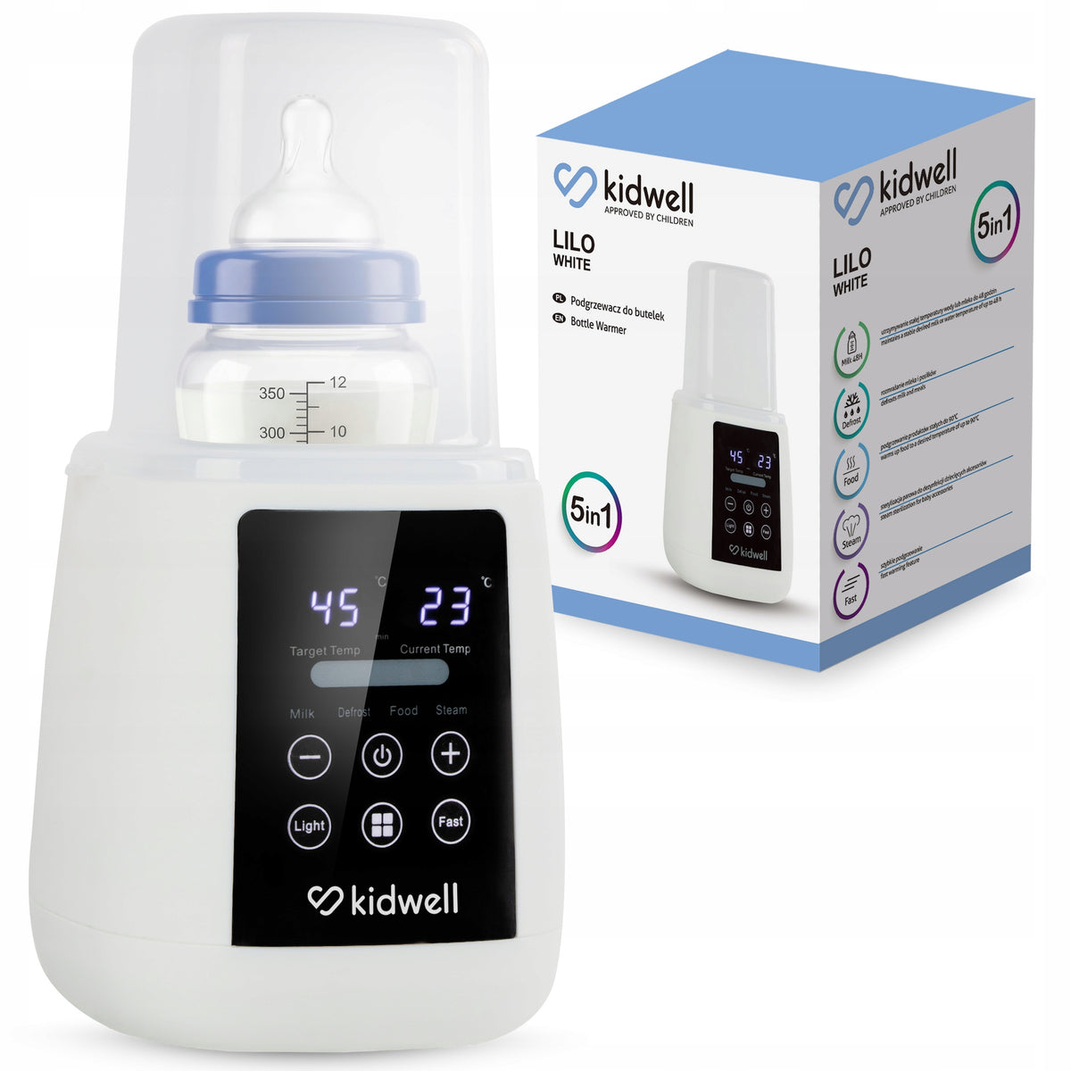 Milk Bottle Heater Portable Kidwell LILO 5in1 LED STERILIZER
