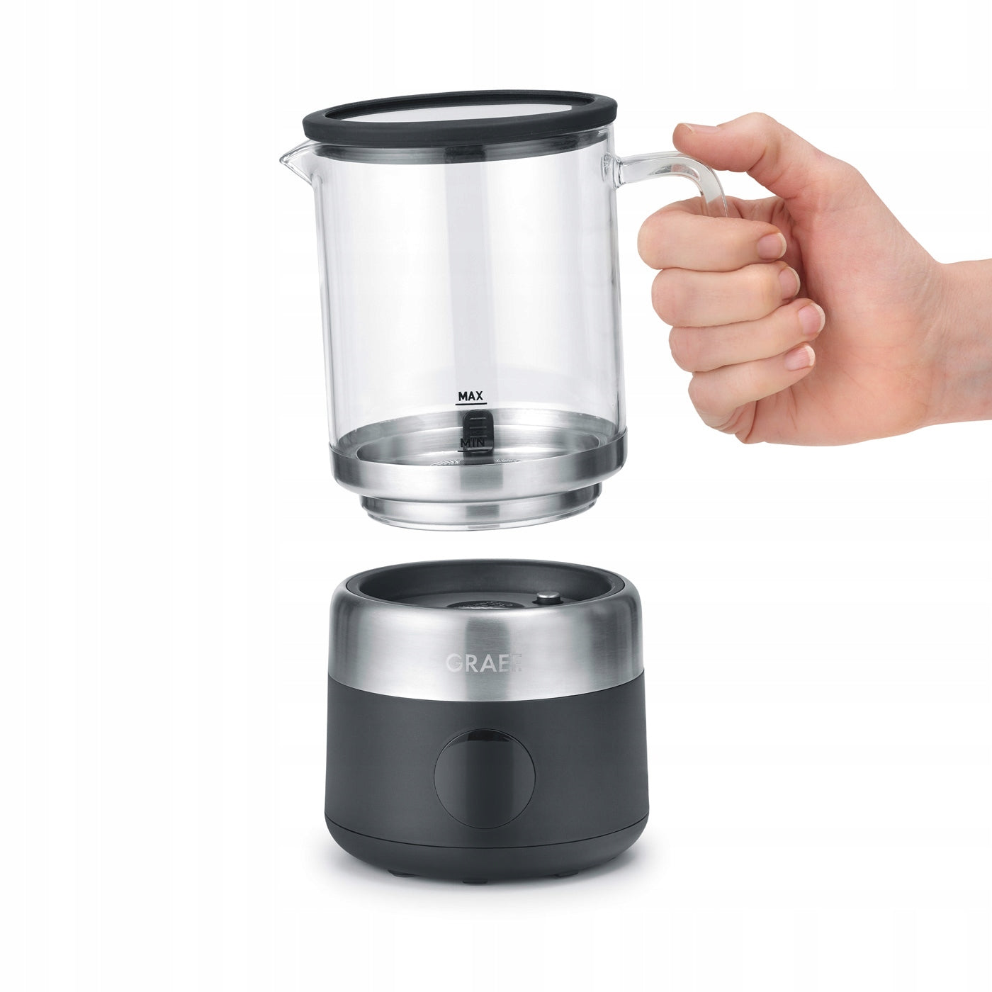 Milk frother Graef MS802 black glass Brand Graef