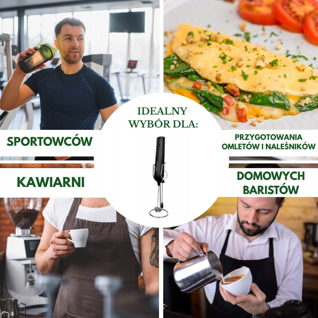 Milk frother USB-C 3 speeds 2 tips stand Rechargeable KINGHoff Manufacturer code KH-2001