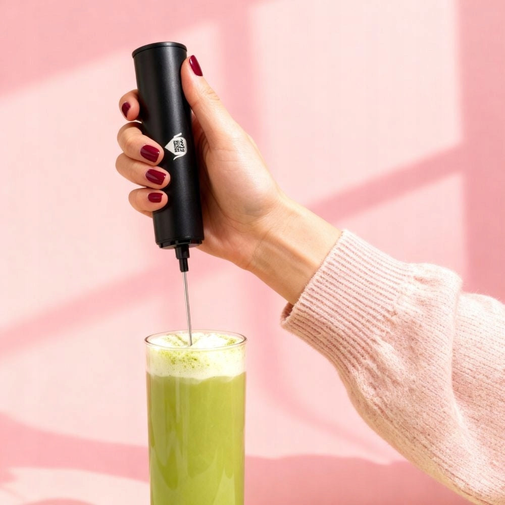Milk frother and matcha electric USB black LATTEA with cover Brand no brand