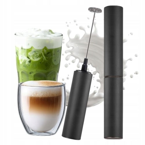 Milk frother and matcha electric USB black LATTEA with cover