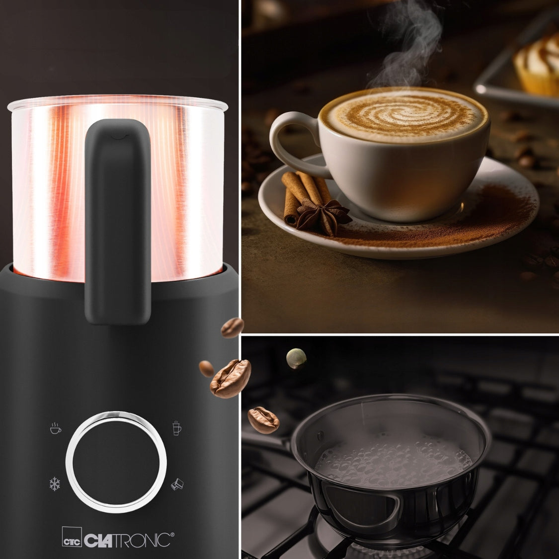 Milk frother heater Clatronic MS- cappuccino, latte, chocolate Packaging status original