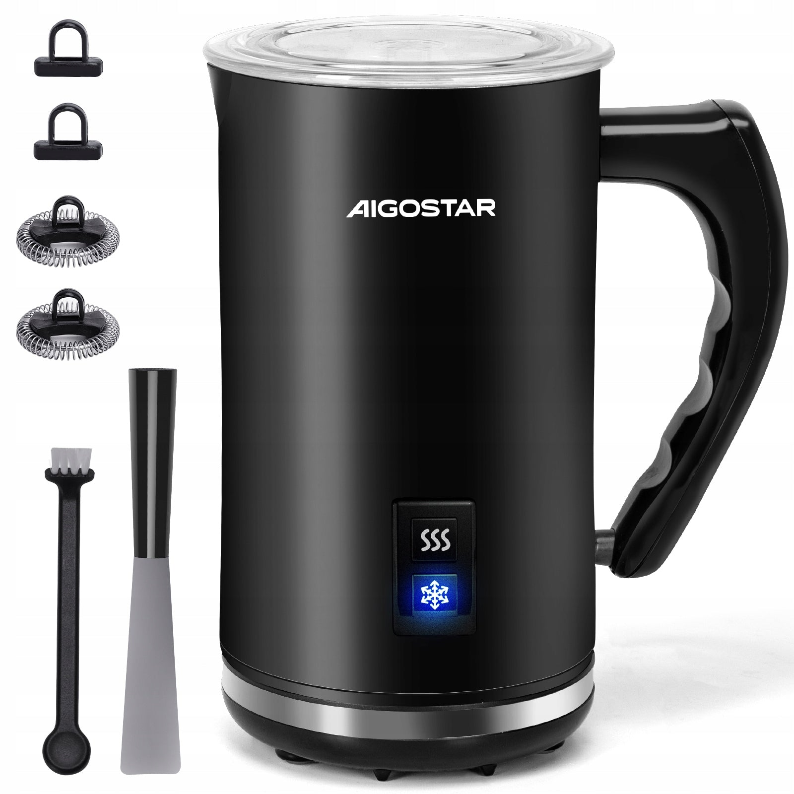Milk frother hot and cold mode 500w black Aigostar