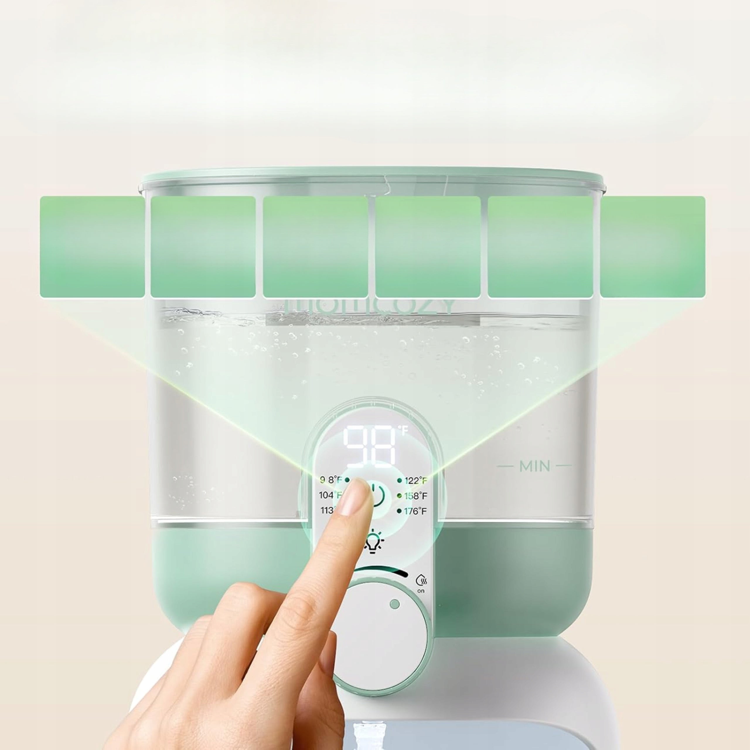 Milk water heater 1,7L Momcozy fast 6 temp night LED Brand Momcozy