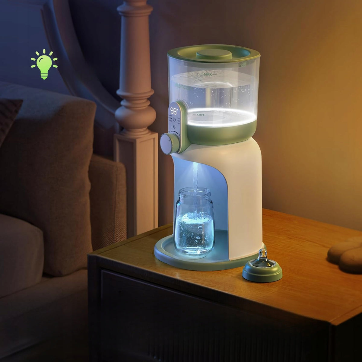 Milk water heater 1,7L Momcozy fast 6 temp night LED Manufacturer code podgrzewacz wody do mleka modyfikowanego LED