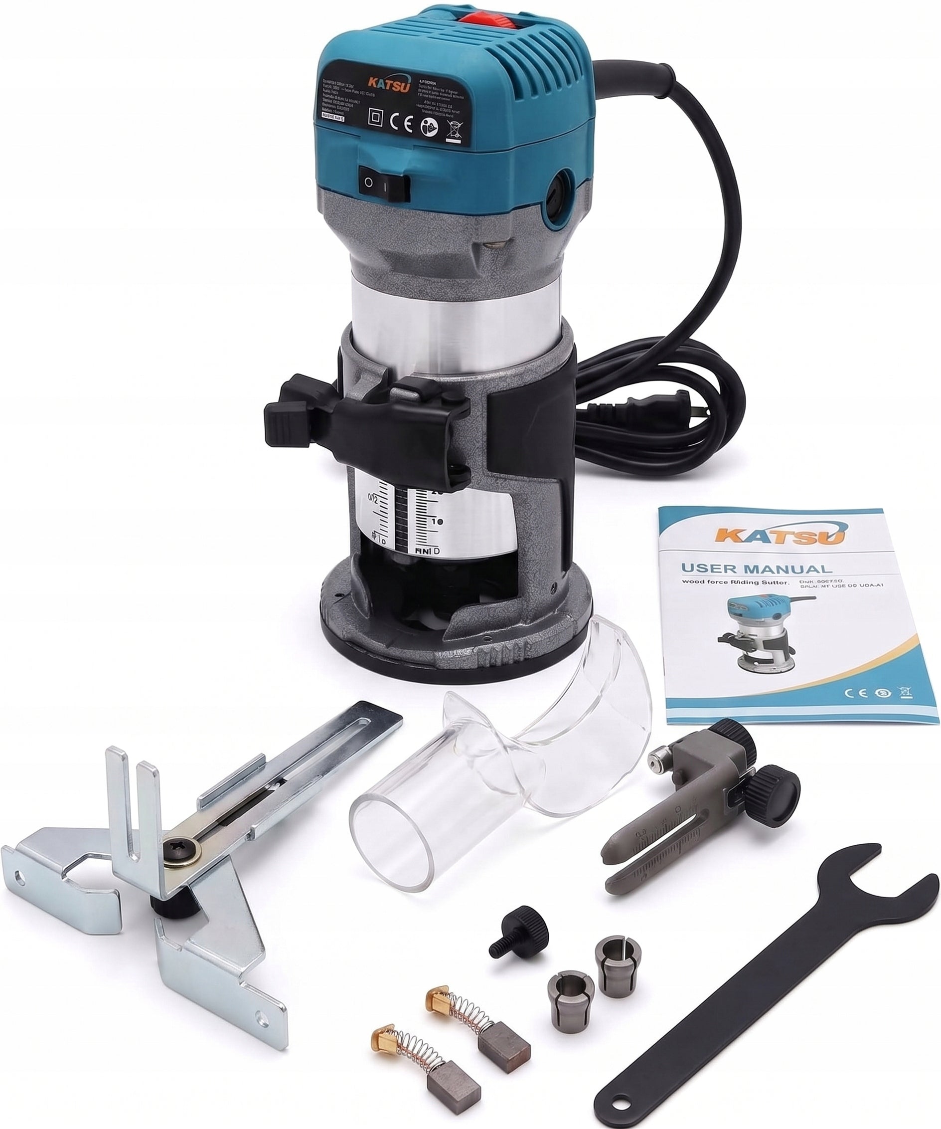 Milling machine KATSU Upper spindle 710W 3 bushings Adjustable Wood Rotation