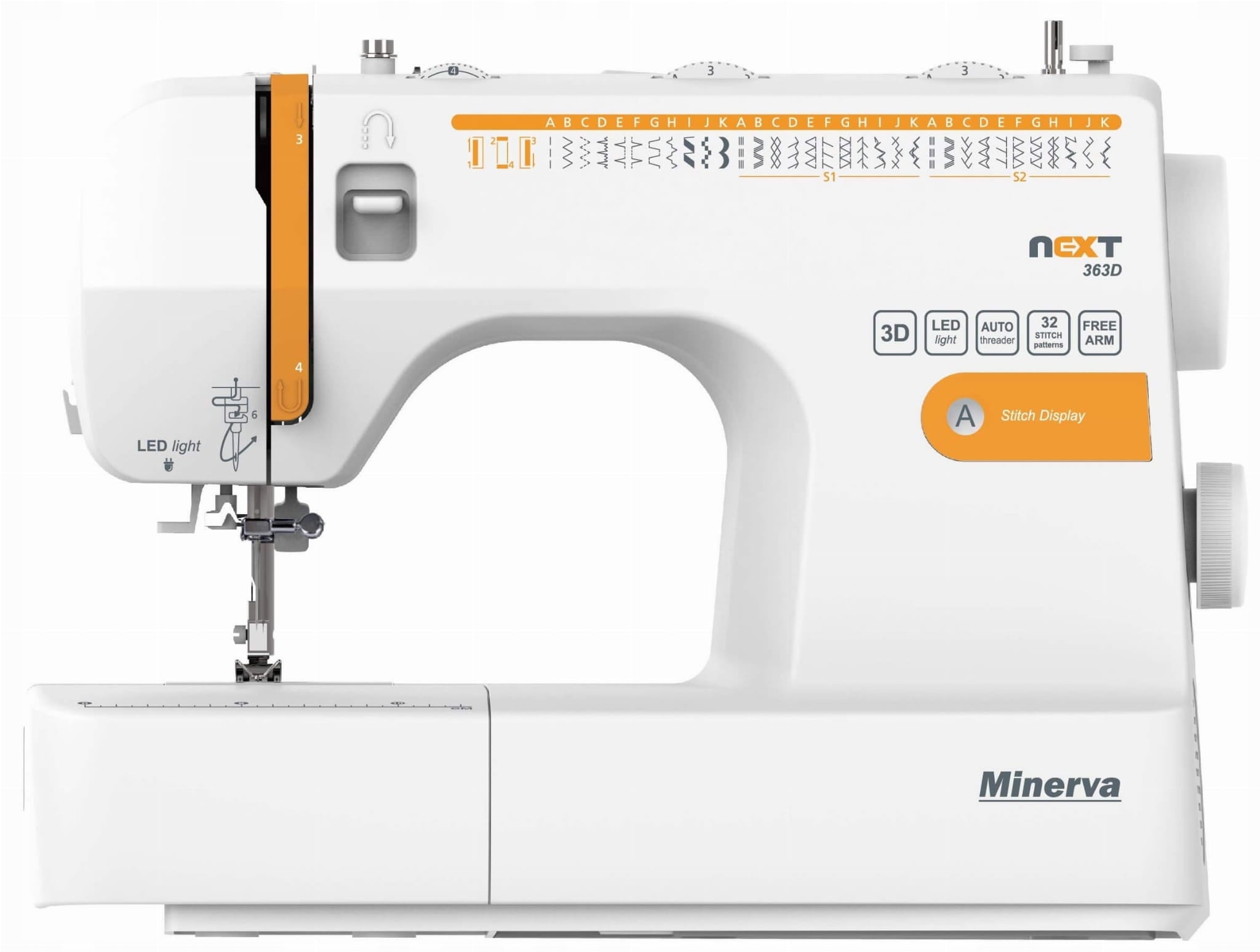 Minerva Next 363D II Home Mechanical Sewing Machine 32 Stitches Packaging status original