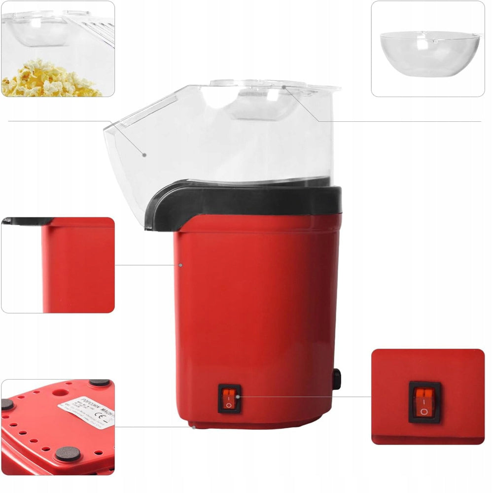 Mini 1200w Popcorn Machine With Lid And Measure FAT FREE FOR HOME Brand Bedee