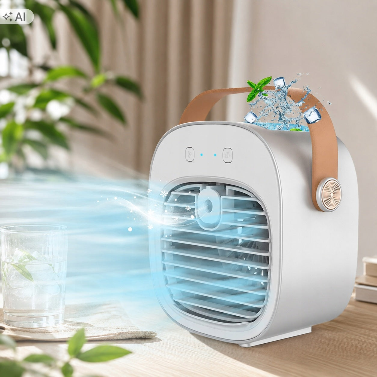Mini Air Conditioner Air Cooler Portable Humidifier Fan White Brand no brand