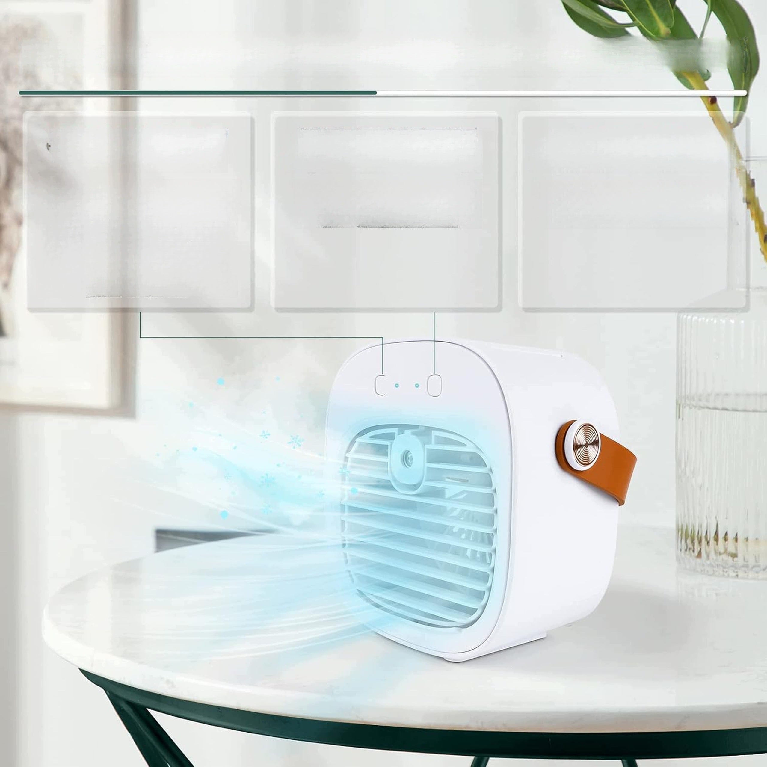 Mini Air Conditioner Air Cooler Portable Humidifier Fan White Dominant color white