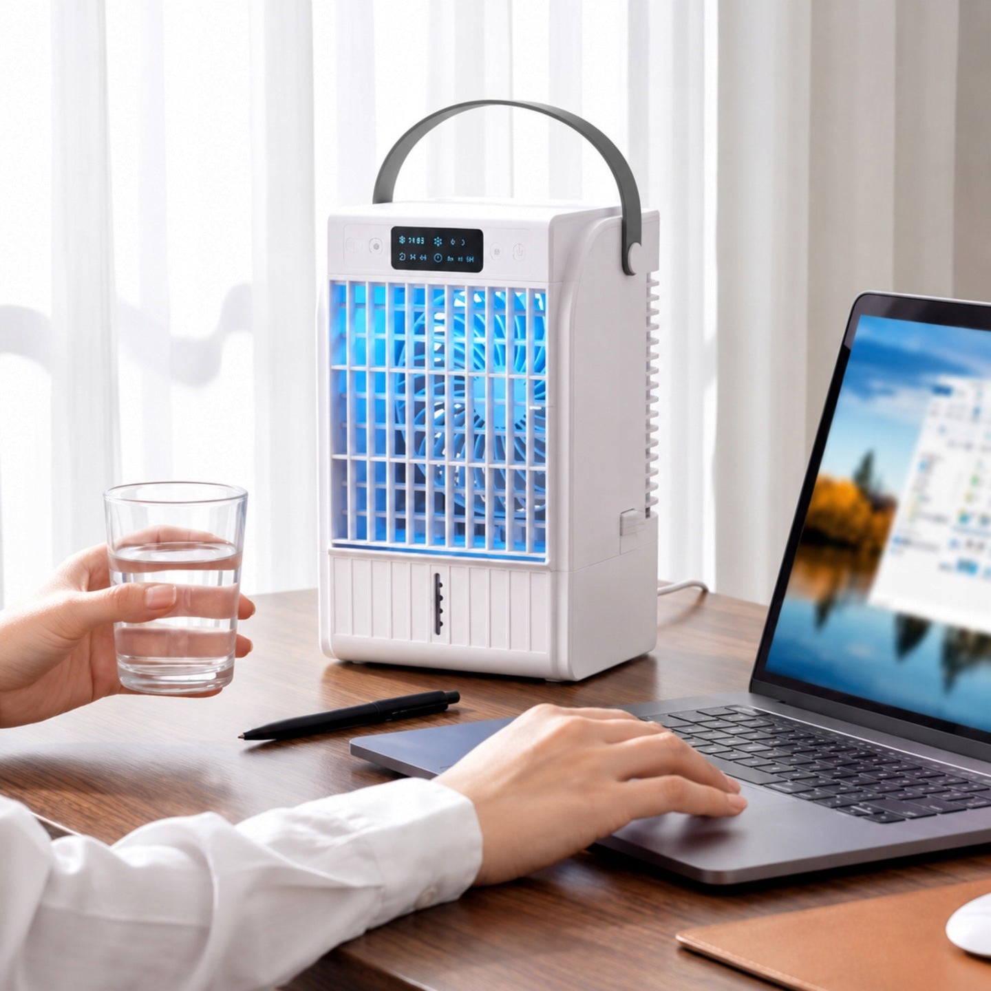 Mini Air Conditioner Humidifier Air Cooler RGB USB-C 1,5L 4 Speeds Brand no brand