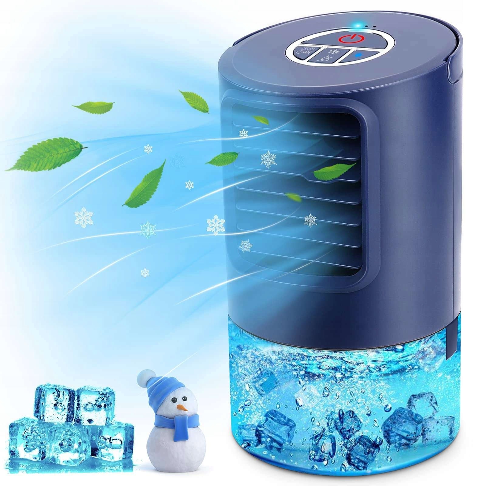 Mini Air Conditioner RenFox 5in1 Fan Humidifier 3 Gears LED Desk