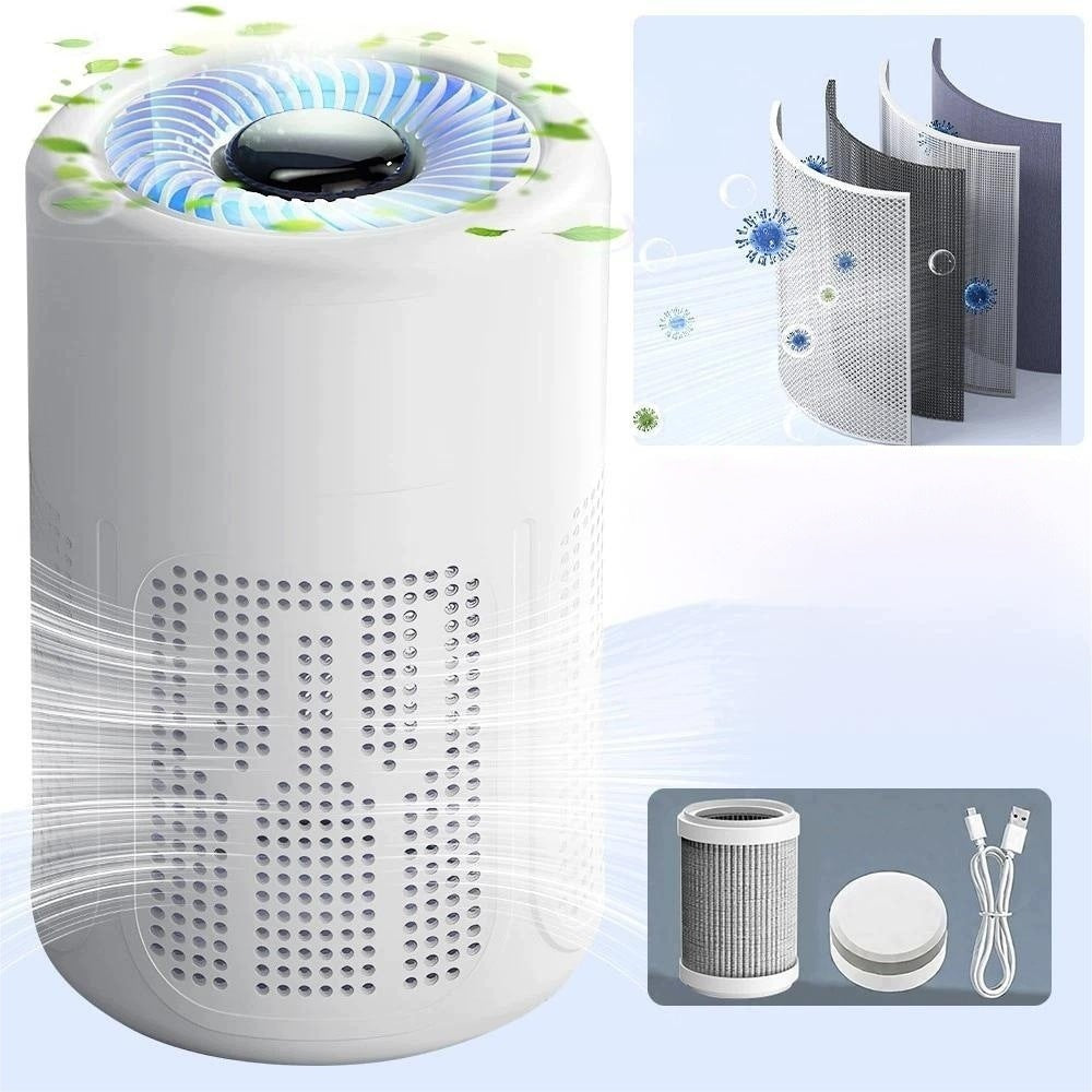 Mini Air Purifier USB HEPA Ionizer for Smoke Bedroom Office 5W