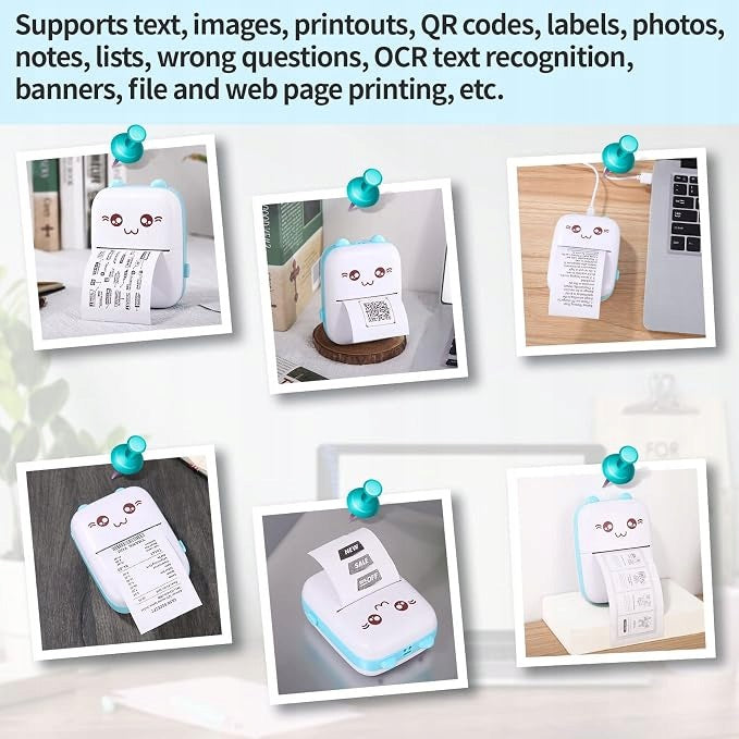 Mini Bluetooth Thermal Printer 57mm 203 DPI + 1 Roll Paper Brand no brand