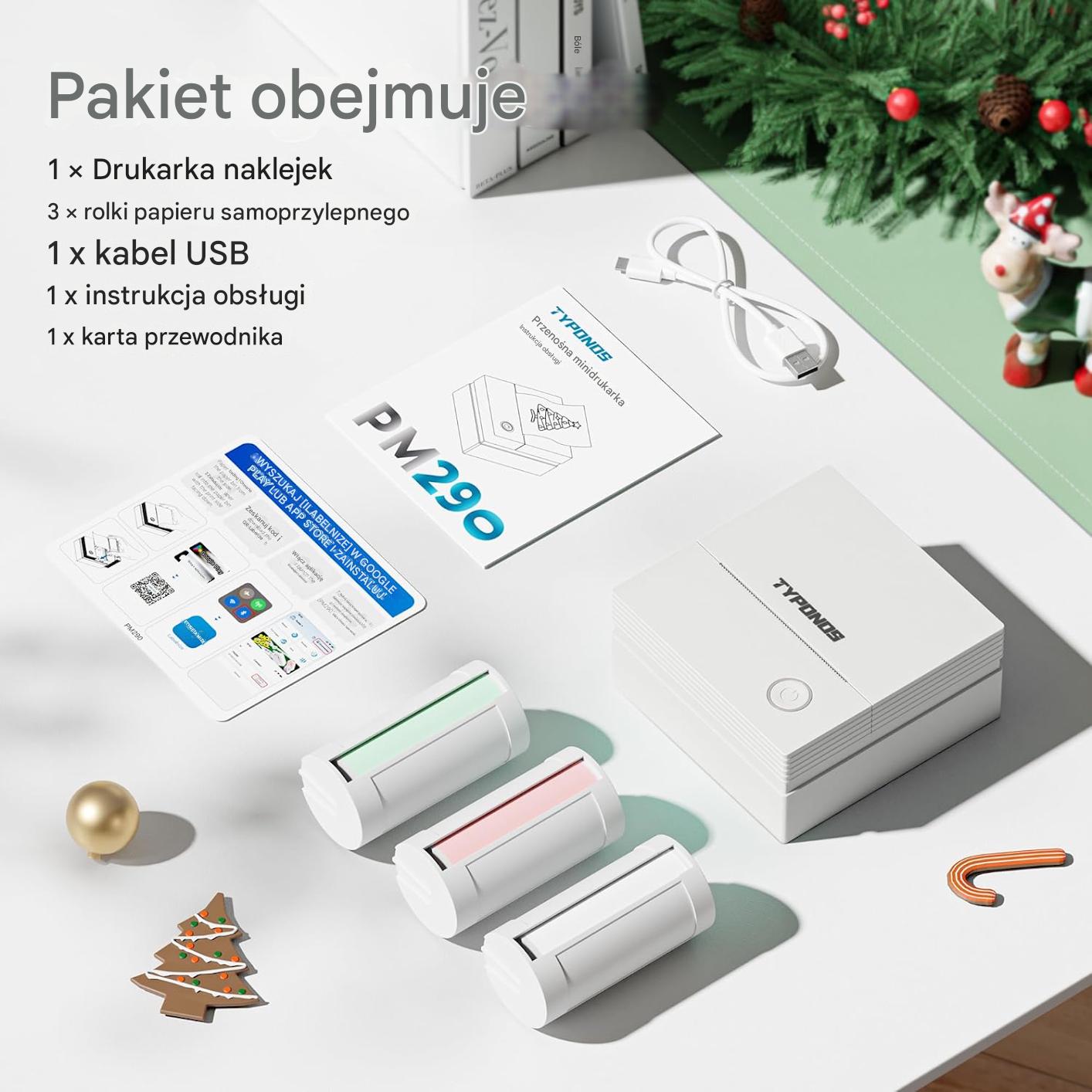 Mini Bluetooth Thermal Printer for Phone Photo Notes Manufacturer code PM290