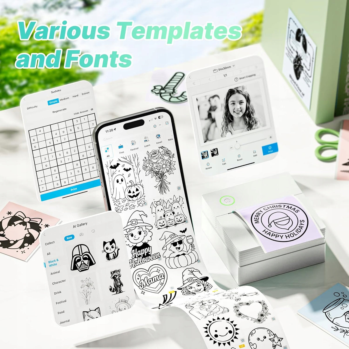 Mini Bluetooth Thermal Printer for Phone Photo Notes Packaging status original