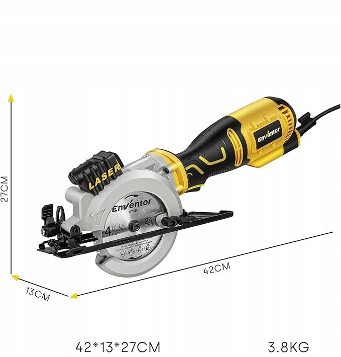 Mini Circular Saw 705W With Laser Guide 6 Blades Small Hand Saw Manufacturer code ENVENTOR 705W + 6 tarcz