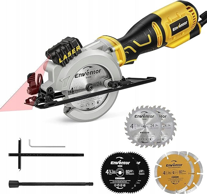 Mini Circular Saw 705W With Laser Guide 6 Blades Small Hand Saw