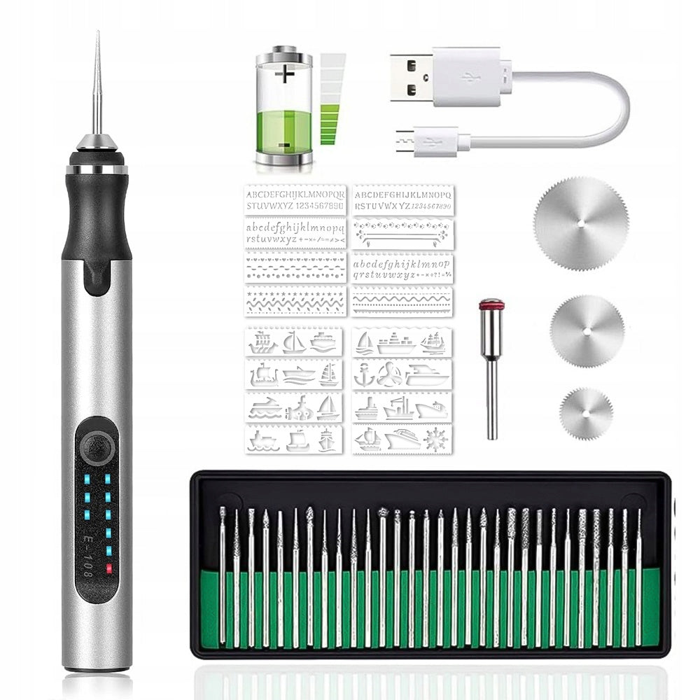 Mini Cordless Electric Grinder 18000RPM Set of 30 Bit Engraving Machine Packaging status original