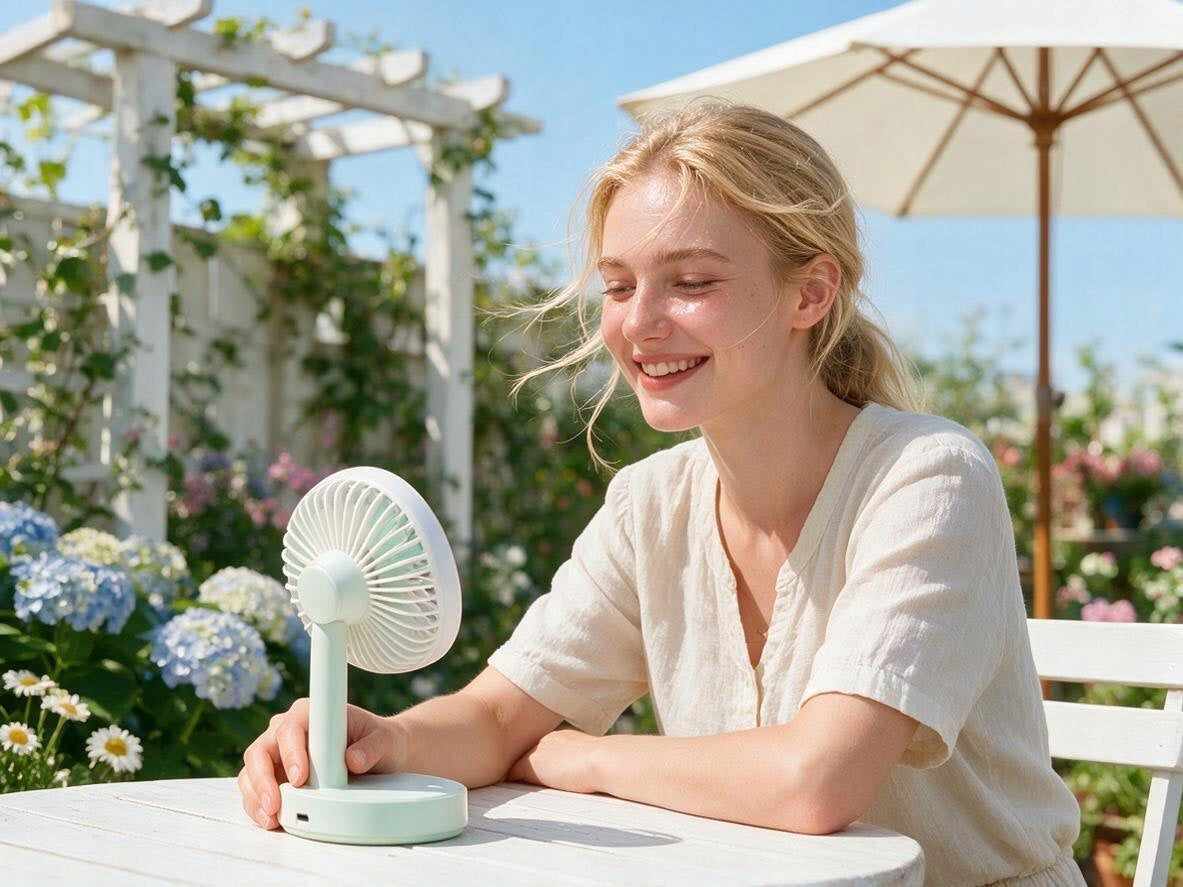 Mini Desk Fan USB Quiet Fan 3 Levels Manufacturer code DA669A WIATRAK RĘCZNY USB MINI