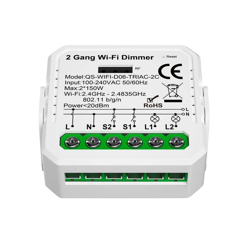 Mini Dimmer Wifi 2 Channels TUYA Recessed Lighting Controller Manufacturer code Ściemniacz do oświetlenia dimmer tuya