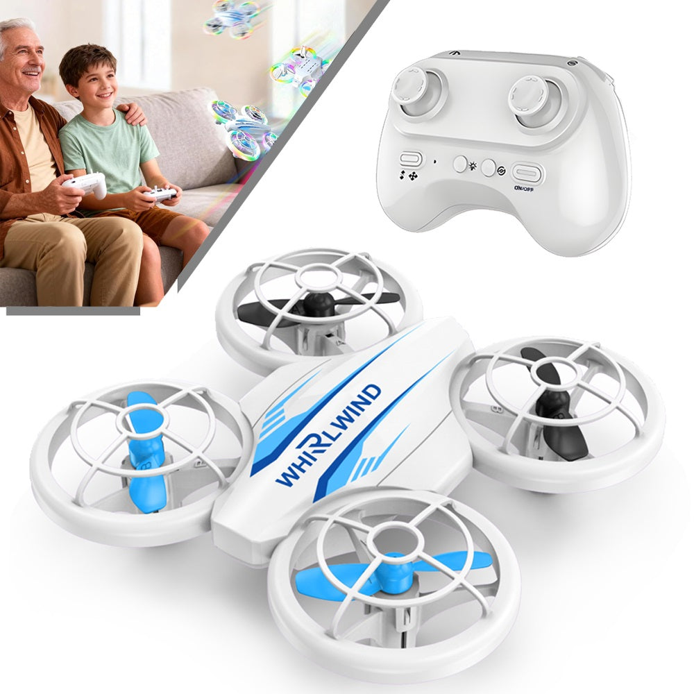 Mini Drone with LED Lights, Remote Control, 360° Stunts - Gift for Kids