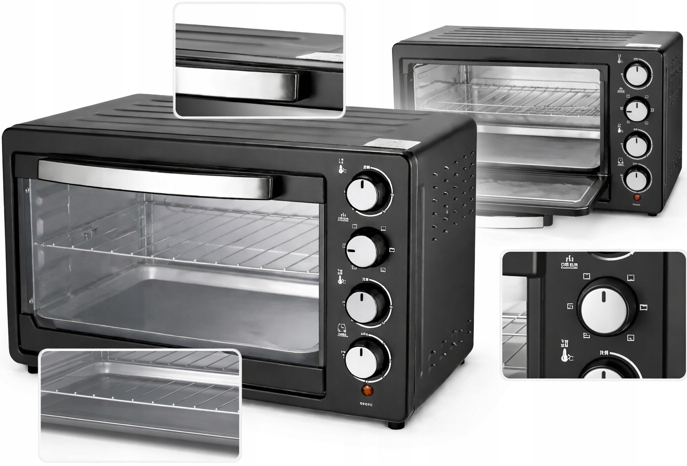 Mini Electric Oven BLACK FREESTANDING 48 L