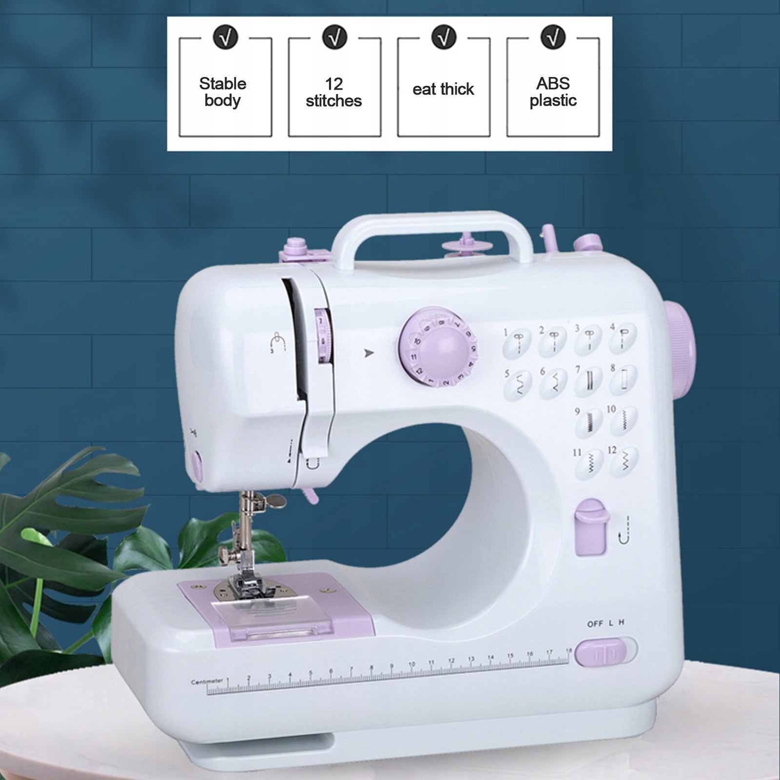 Mini Electric Sewing Machine, 12 Stitches, Double Thread, EU 220V Manufacturer code Maszyna do szycia vortech przenośna
