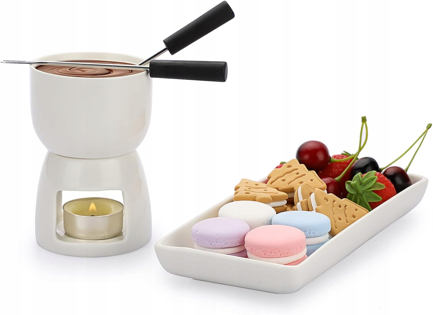 Mini Fondue Chocolate Ceramic For Candle 300 ml Set