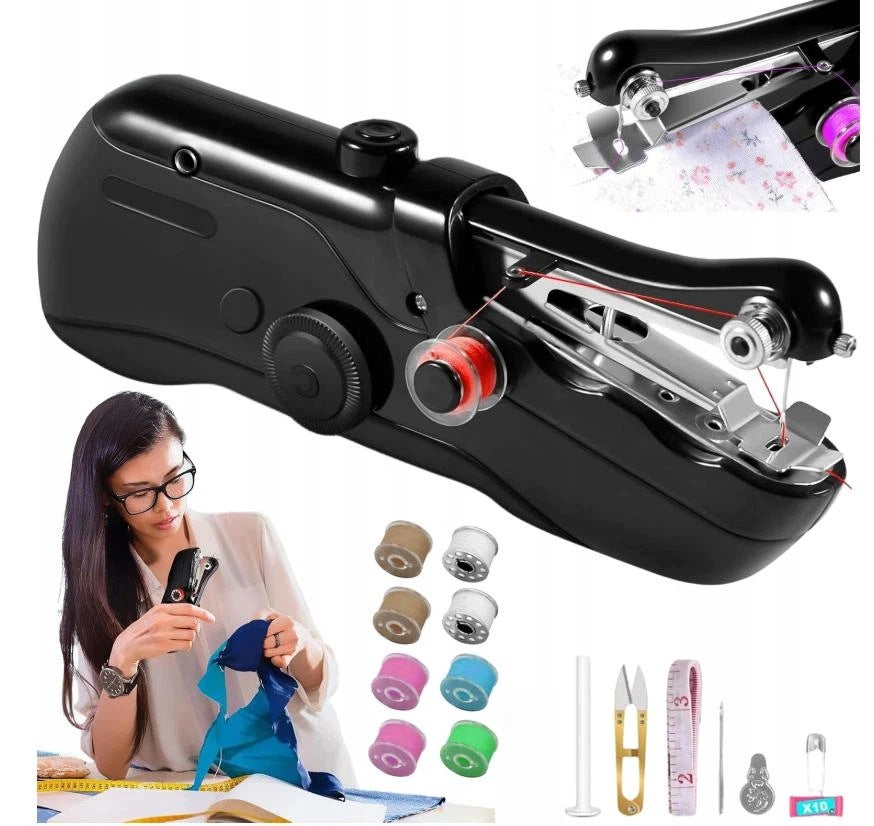 Mini Hand Sewing Machine Portable For Fabric Clothes DIY Travel Home