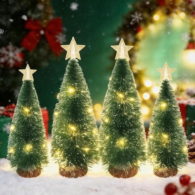 Mini LED Christmas Trees 4 Pcs Artificial Christmas Tree Decoration Manufacturer code B0FPWRPLXS