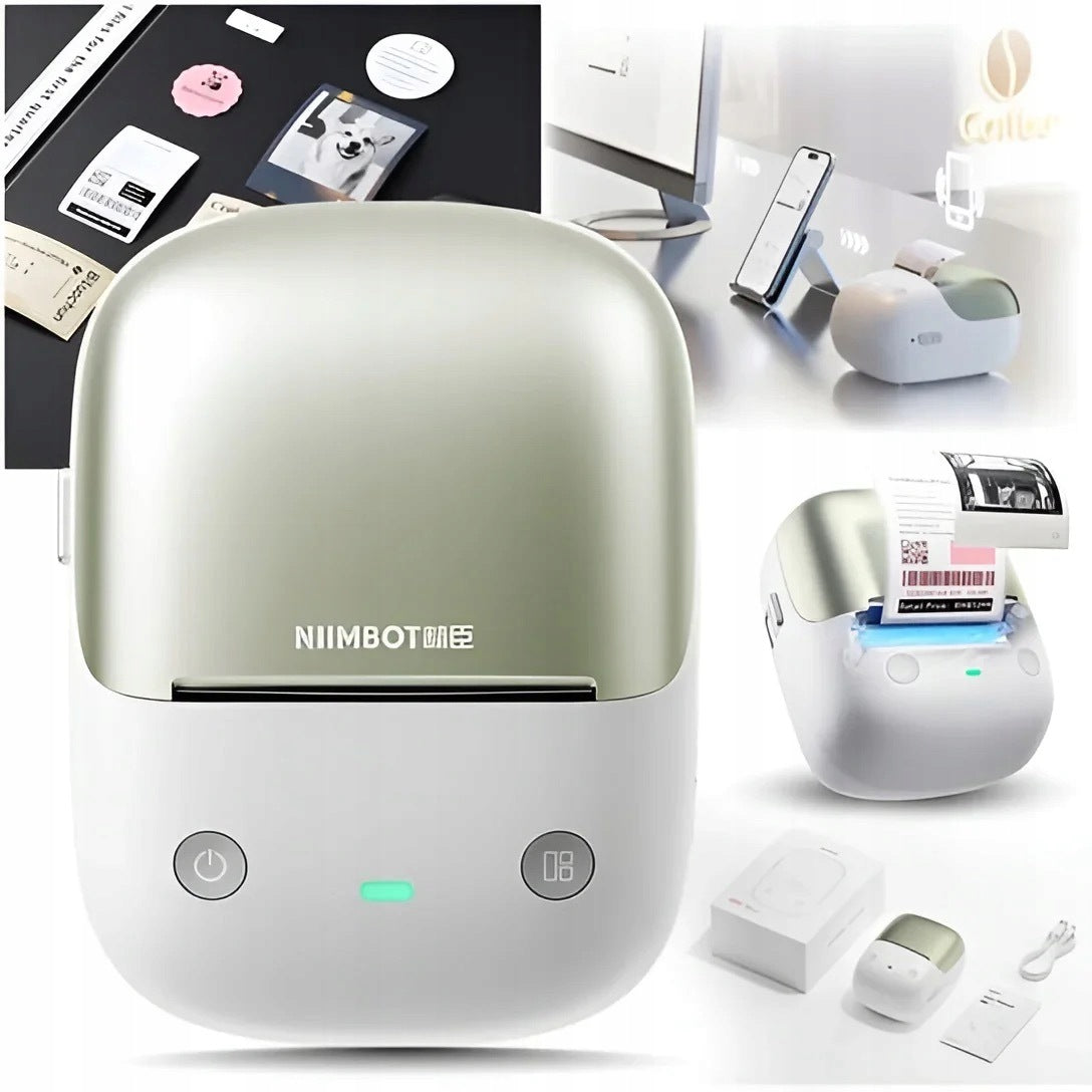 Mini NIIMBOT B2 Pro Self Adhesive Label Thermal Printer - Green Packaging status original