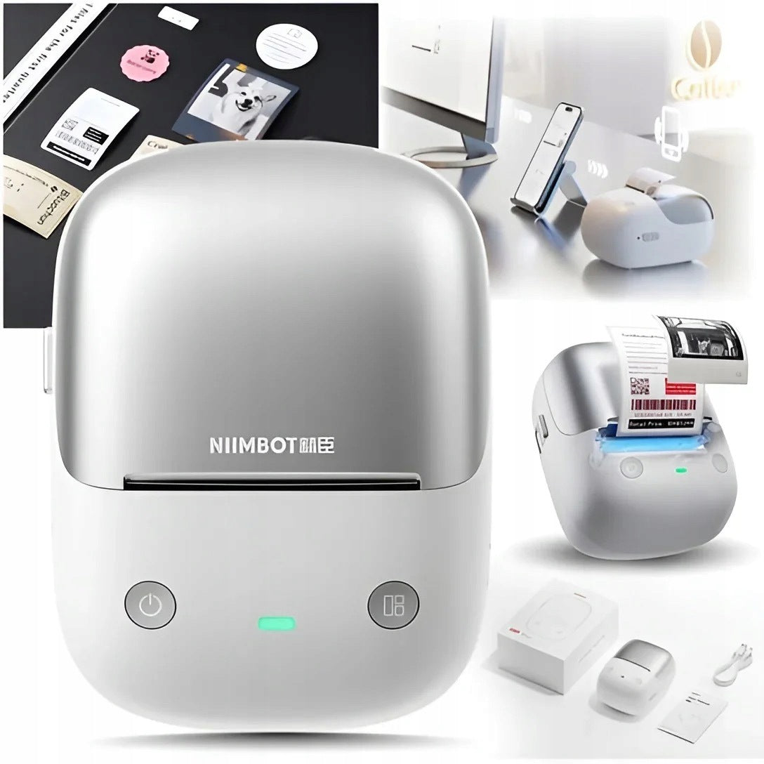 Mini NIIMBOT B2 Pro Self Adhesive Label Thermal Printer - Silver Manufacturer code Drukarka termiczna Niimbot B2 Pro srebrna
