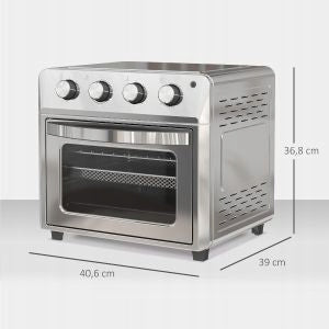 Mini Oven with Thermocouple and Fryer 24L 6 Modes Luxury Dominant color silver