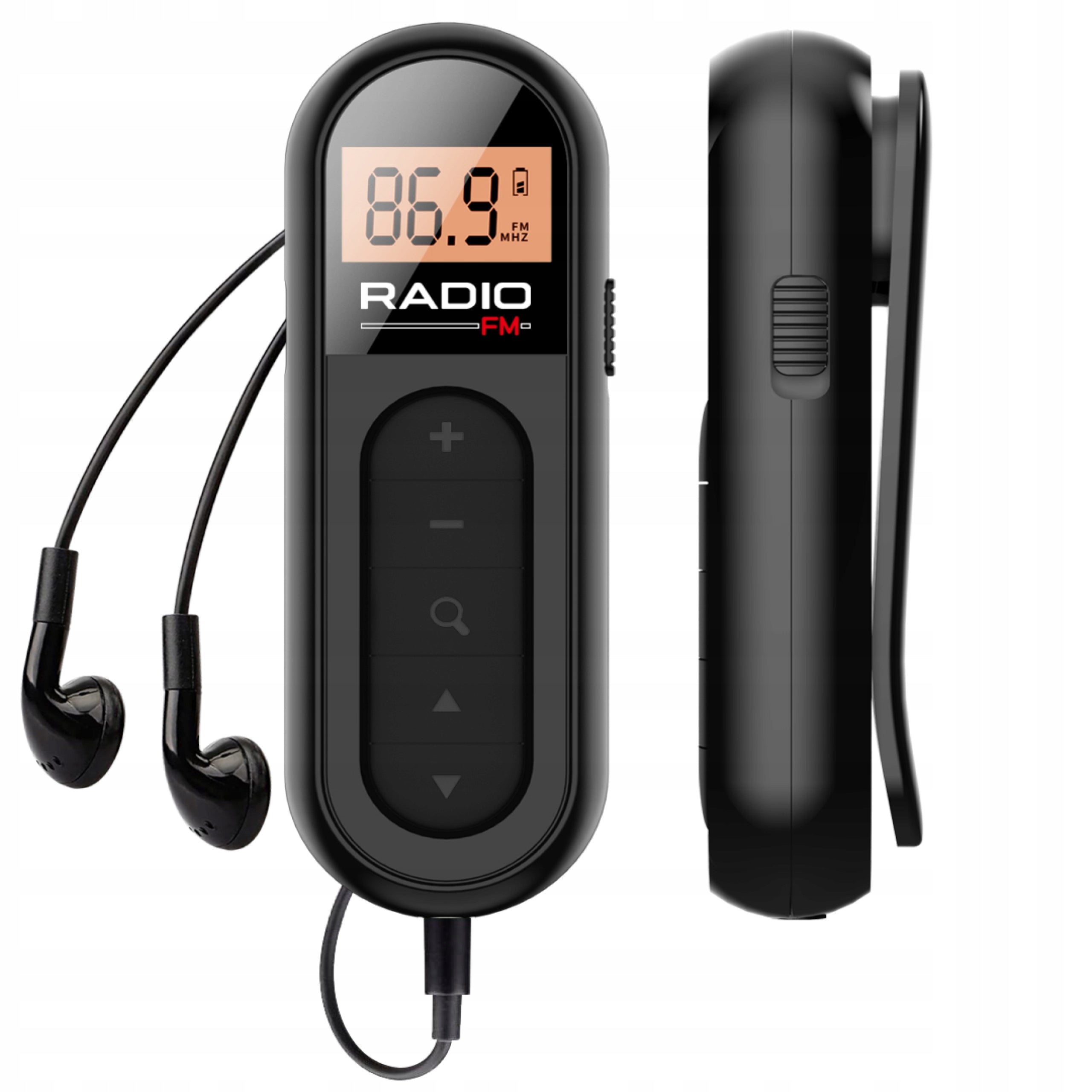 Mini Portable FM Radio Rechargeable Pocket Radio with Headphones Manufacturer code RADIO FM BIAŁE