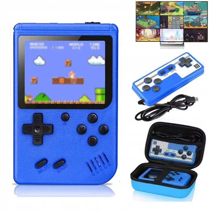 Mini Portable Retro Game Console 800-in-1 + TV Cables + Battery (Blue)