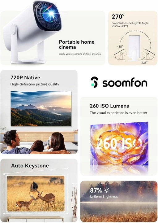 Mini Projector Soomfon SK2 WiFi Bluetooth 2468 Manufacturer code Soomfon SK1