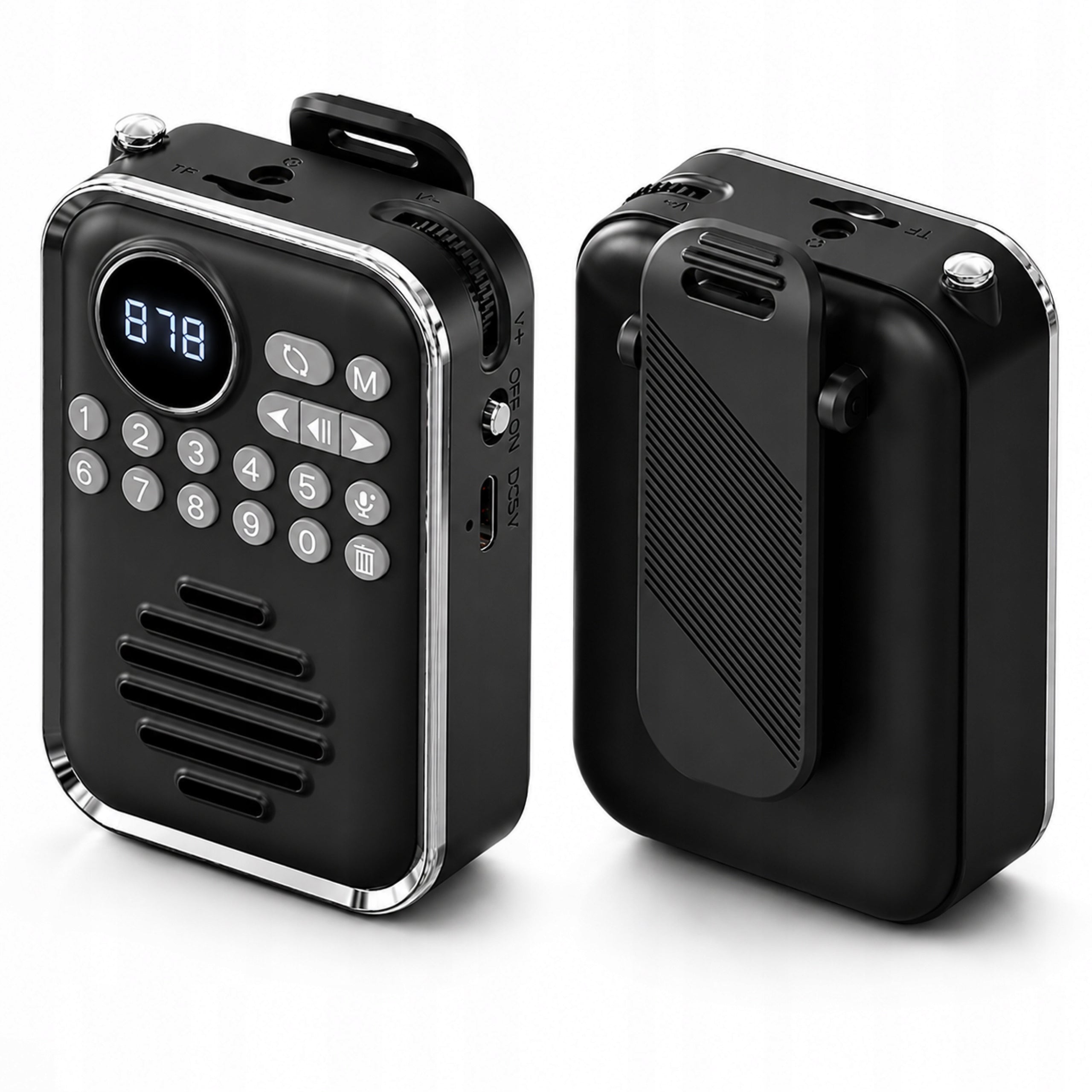 Mini Radio FM Bluetooth Portable Pocket MP3 USB-C microSD Speaker 5W Packaging status original