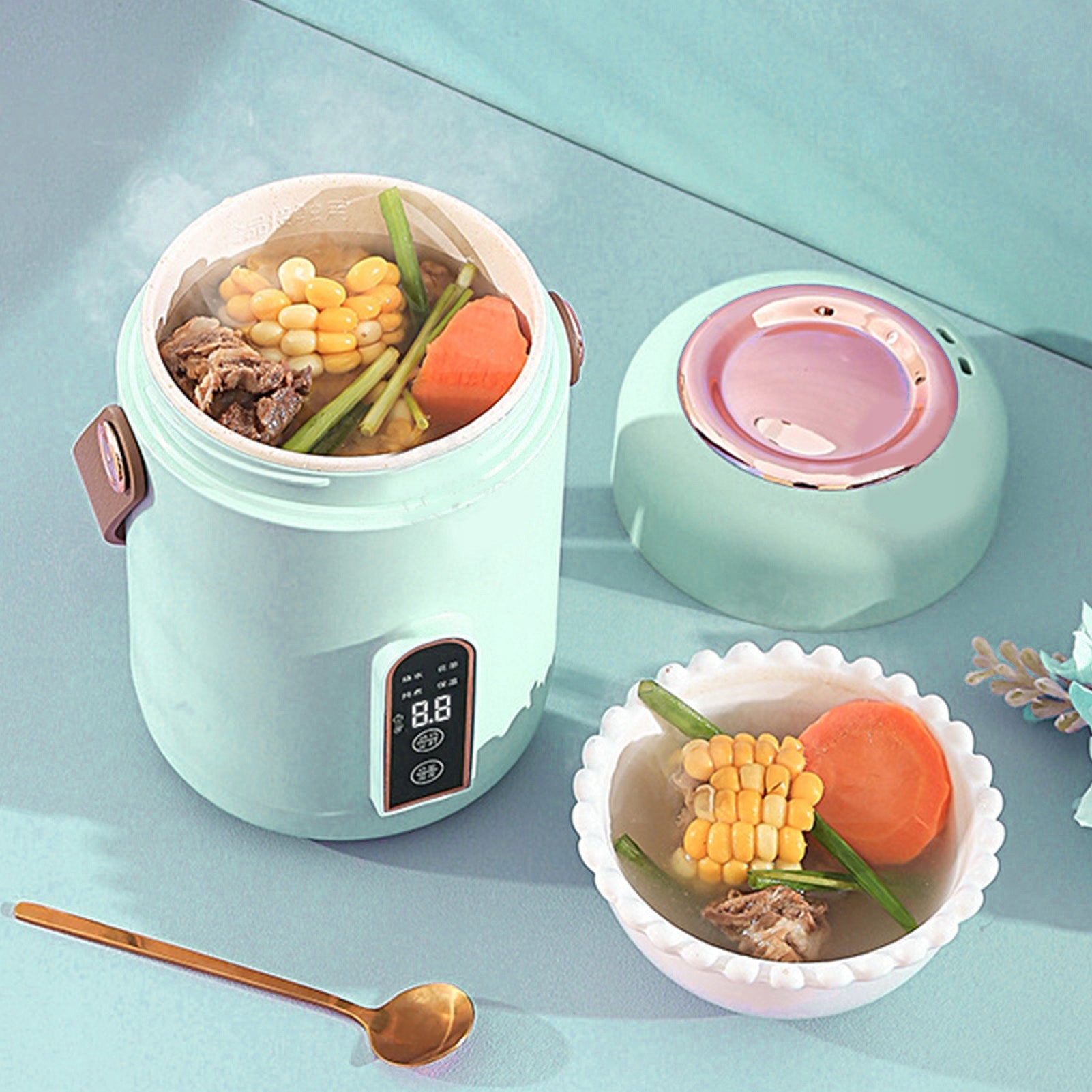 Mini Rice Cooker, Electric Portable Pot for Dorms