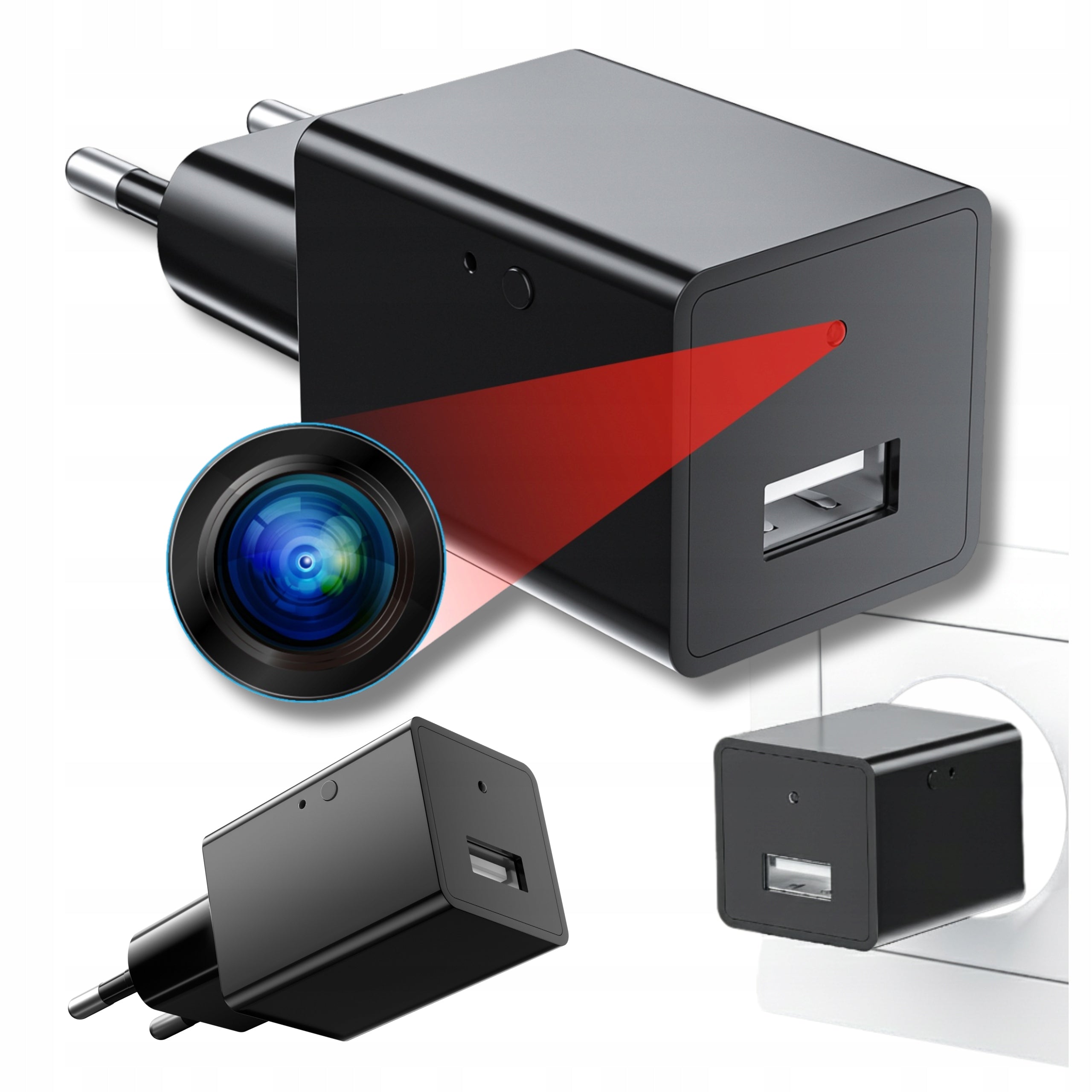 Mini Spy Camera Charger with Motion Sensor 24/7 Hidden Camera
