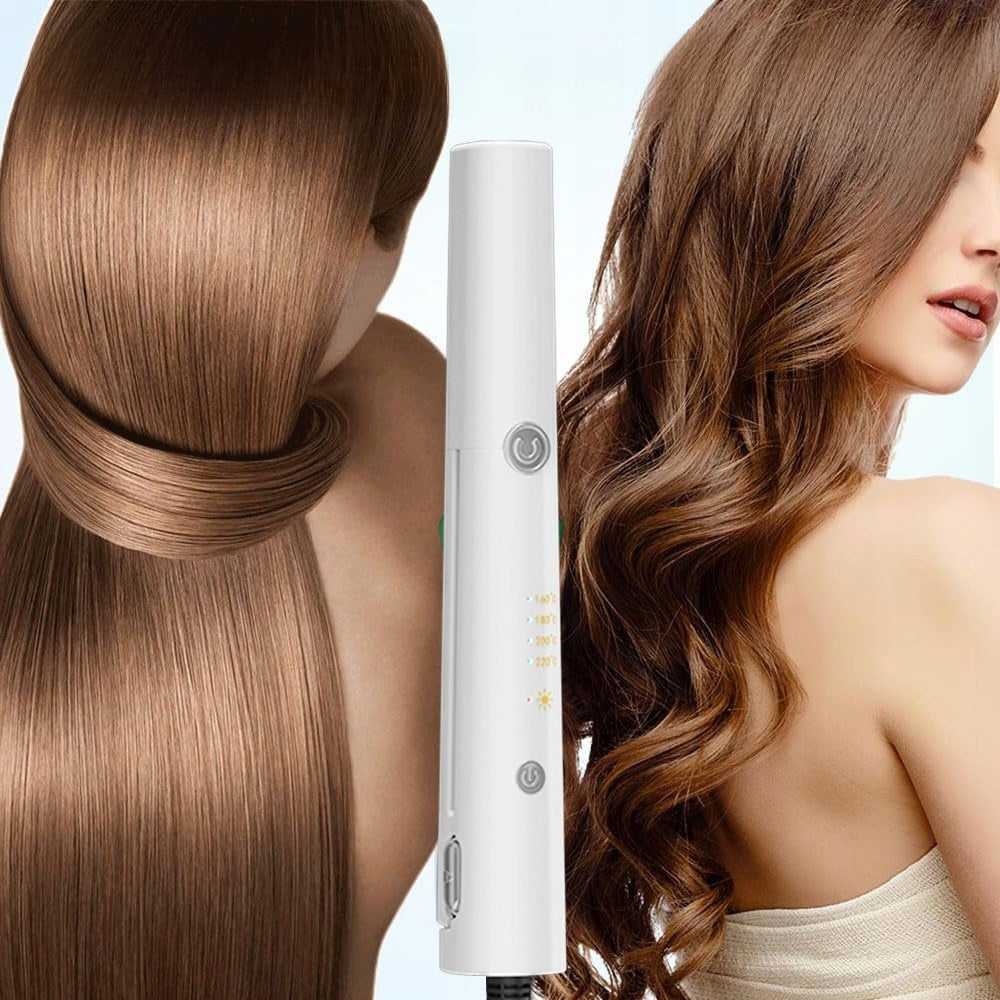 Mini Straightener And Curler 2 In 1 – Travel With 4 Temperature Settings Dominant color white